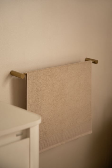 Wall-mounted towel rack with bar for bathroom in stainless steel (↔︎60 cm) Devon - Golden