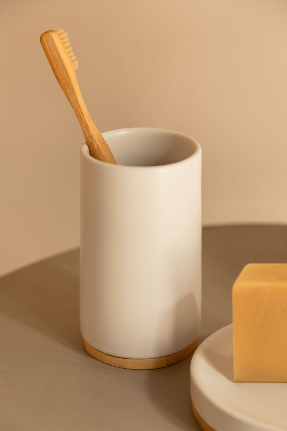 Elvan Ceramic and Bamboo Toothbrush Holder        , gallery image 1