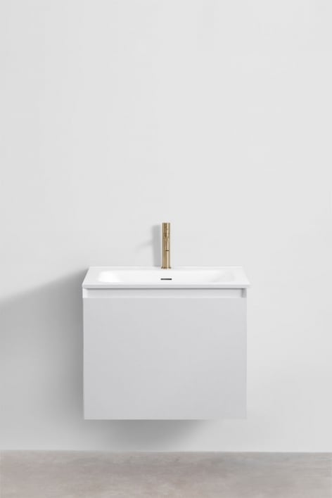 Macrae wooden bathroom furniture set with integrated sink - White