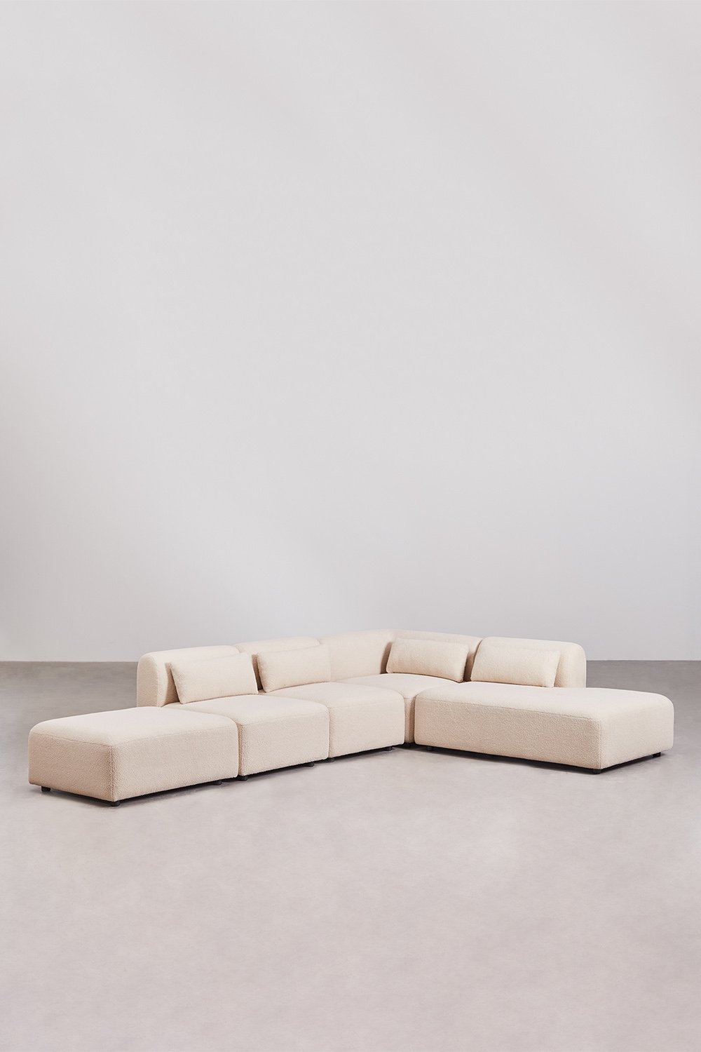Fogler 4-piece modular corner sofa with right-hand divan and pouf, gallery image 3