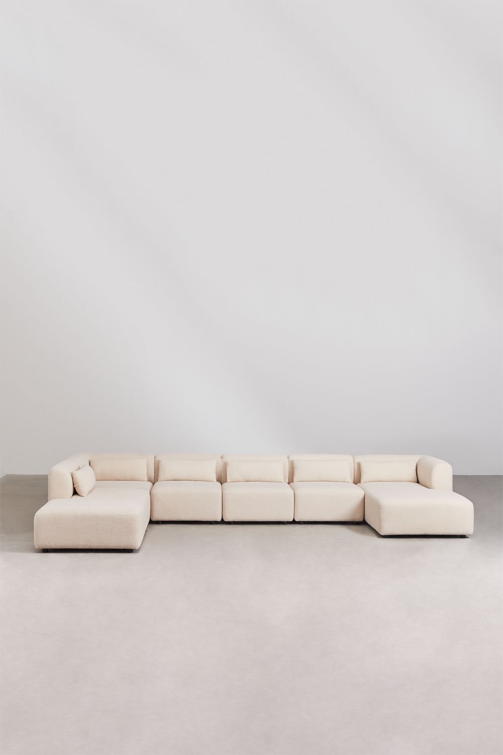 6-piece right modular chaise longue sofa with Fogler ottoman, gallery image 4