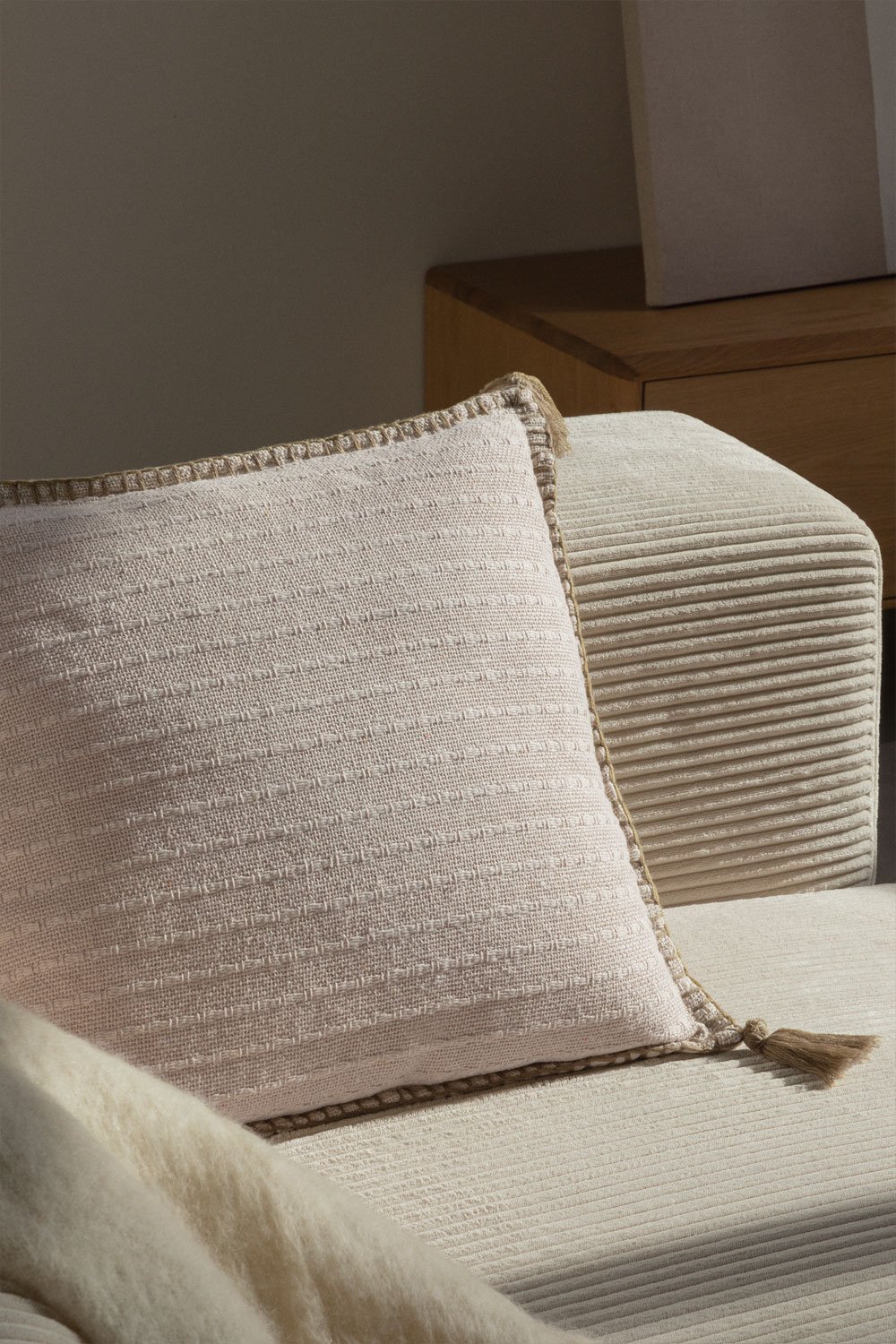 Gautier square cotton & linen cushion (45x45 cm) , gallery image 1