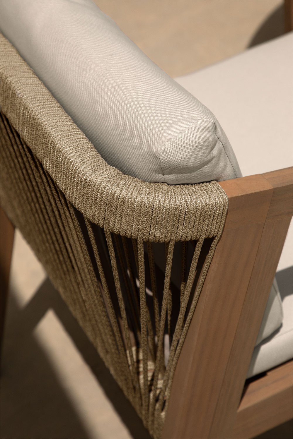 Kaela Garden Chair in Acacia Wood and Braided Rope, gallery image 2