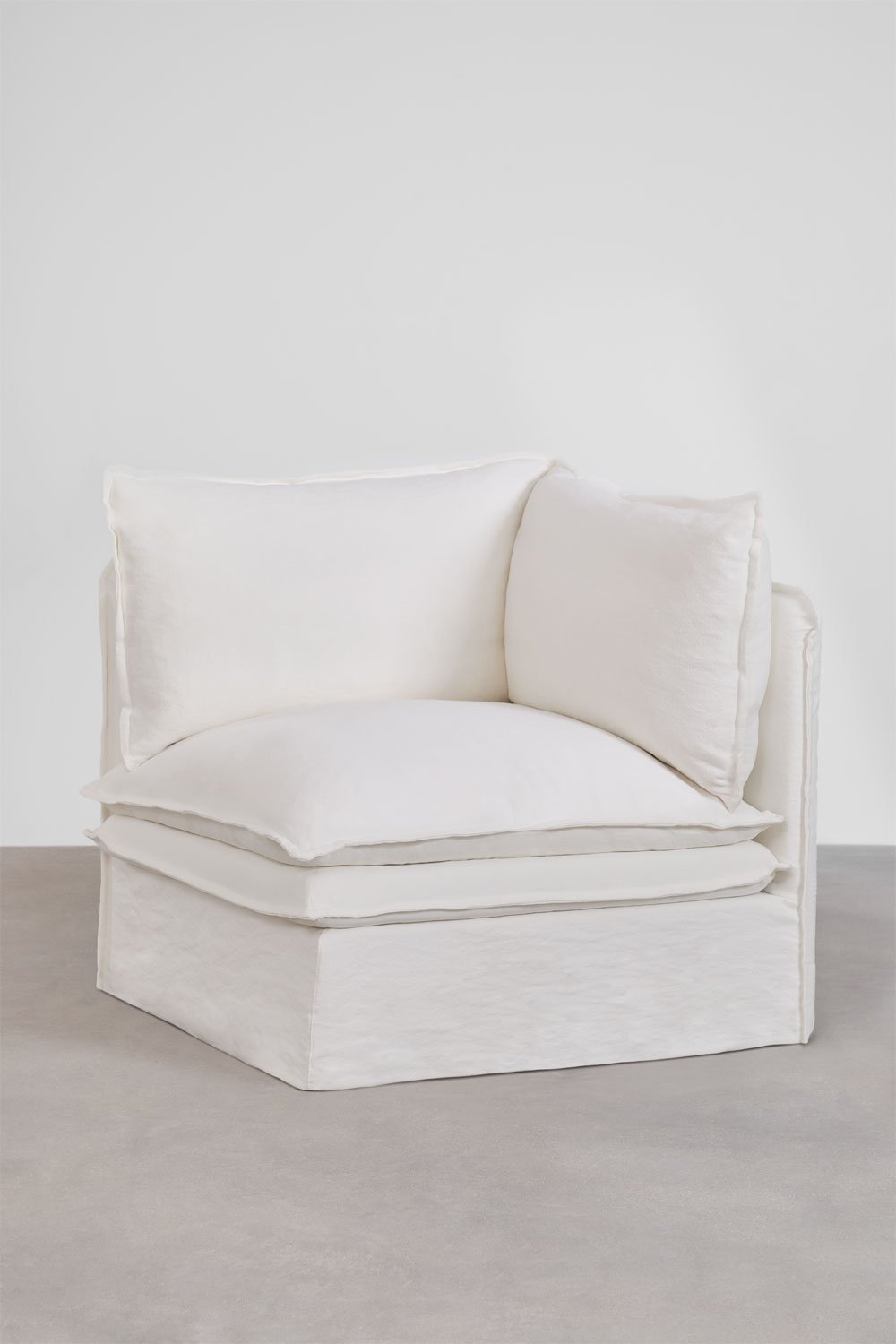 Corner module for modular sofa in linen and cotton Grace, gallery image 1