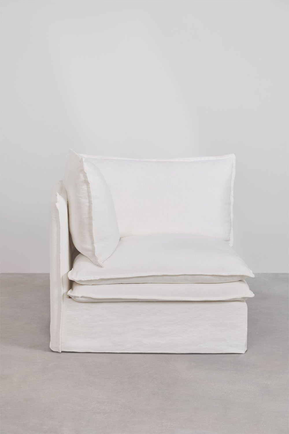 Grace corner armchair in linen and cotton, gallery image 3