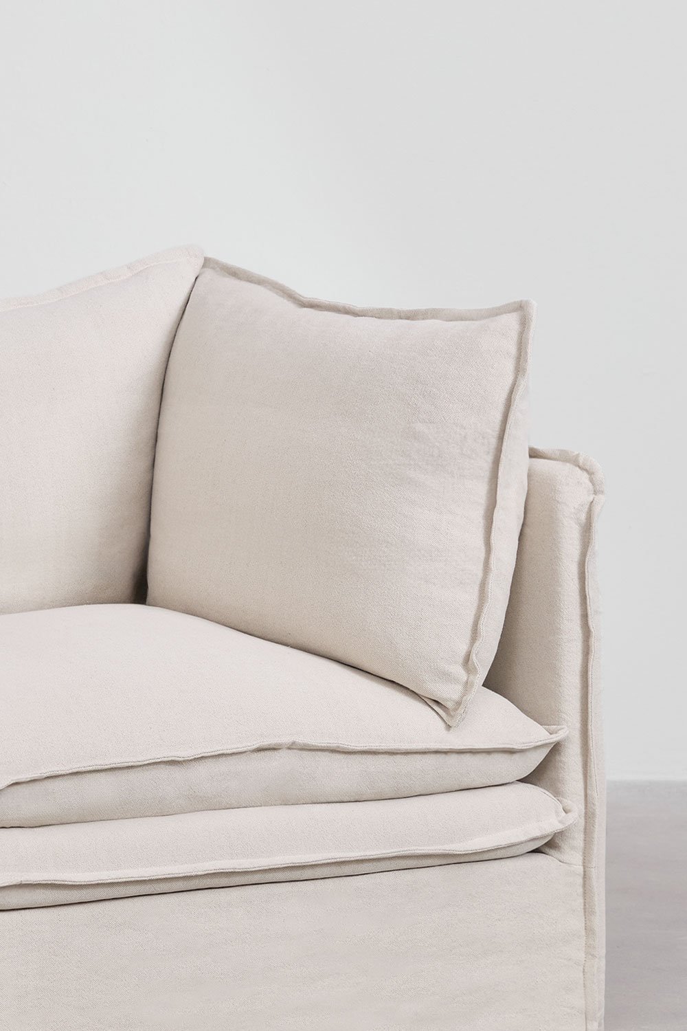 Corner module for modular sofa in linen and cotton Grace, gallery image 2