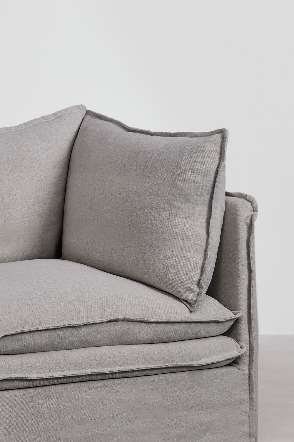 Corner module for modular sofa in linen and cotton Grace, gallery image 2