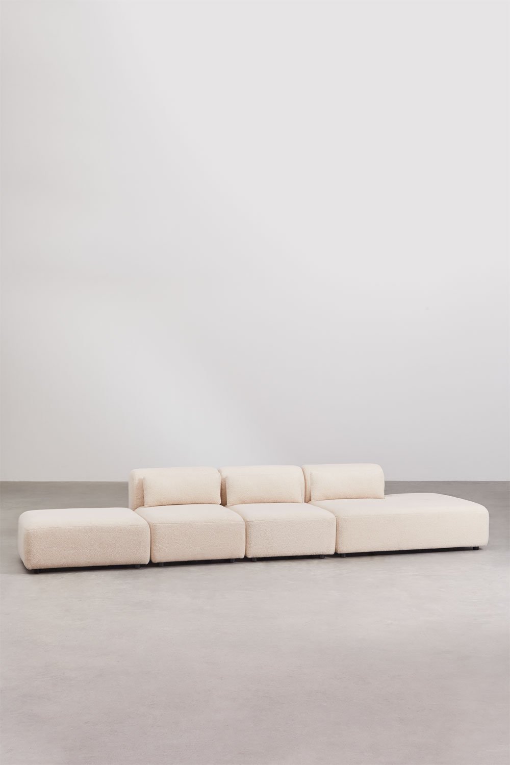 3-piece modular sofa with right-hand divan and Fogler pouf, gallery image 1