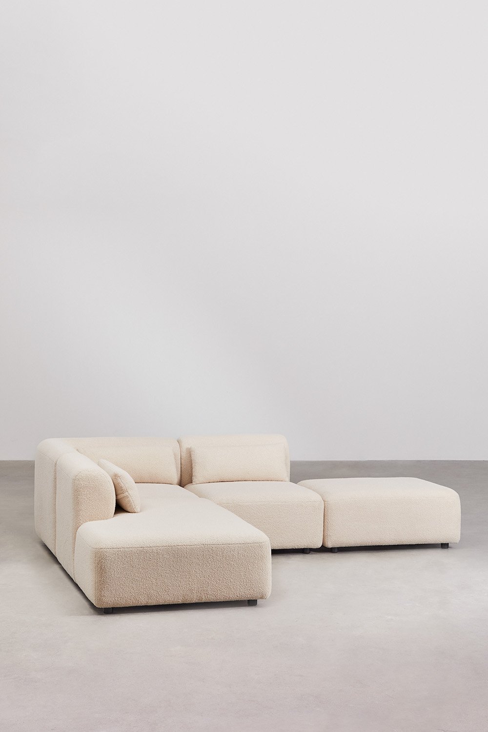 Fogler 3-Piece Modular Corner Sofa with Left Chaise Lounge and Ottoman, gallery image 4