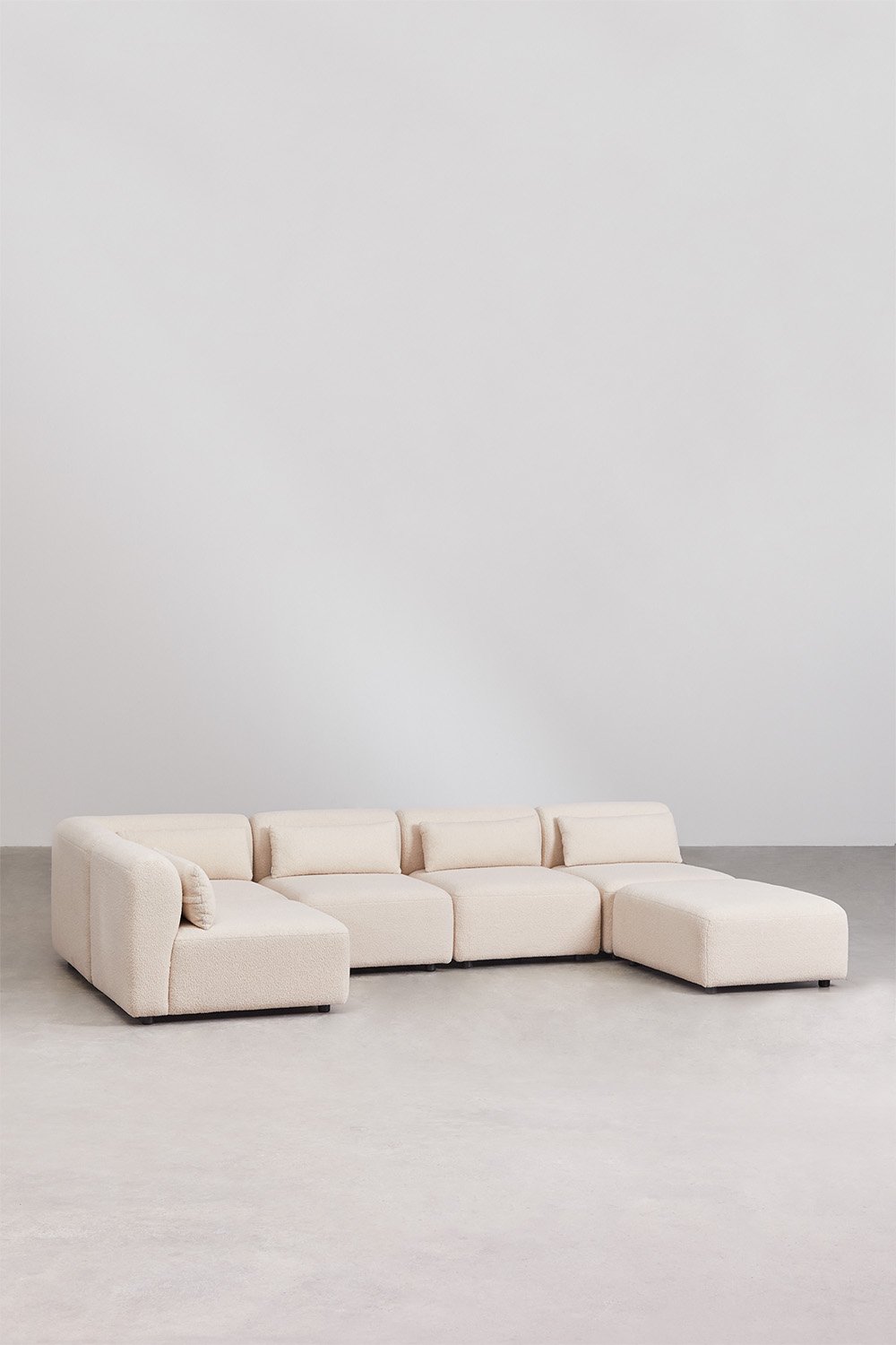Fogler 5-piece modular corner sofa with pouf, gallery image 3
