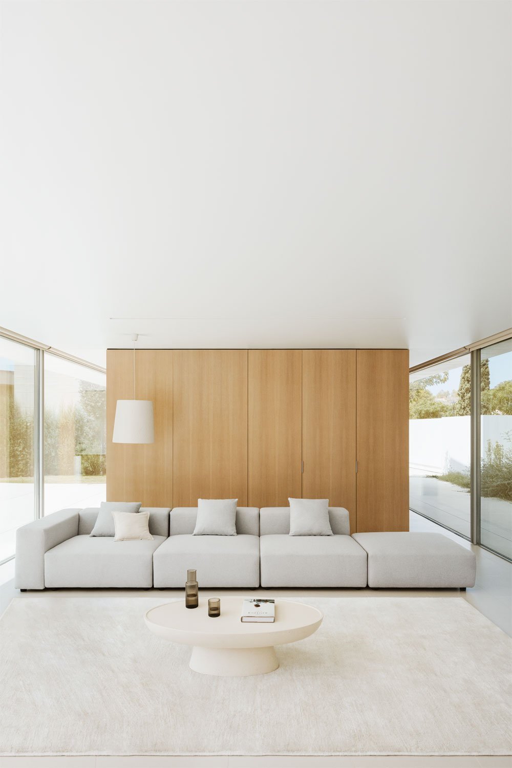 3-piece left corner modular sofa with high armrest and ottoman ↔︎450 cm Bruna, gallery image 12