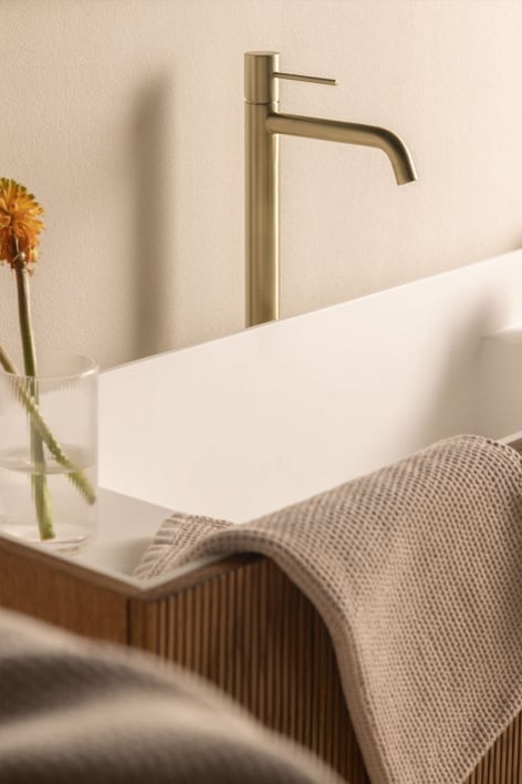 Orveta brass basin tap - Golden