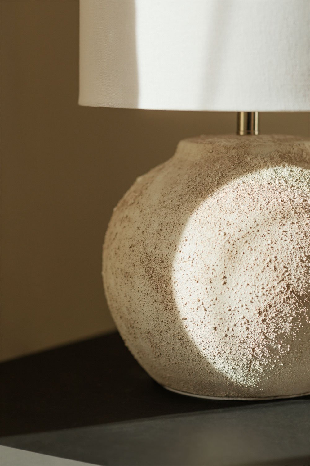 Aloia table lamp in linen and terracotta, gallery image 2