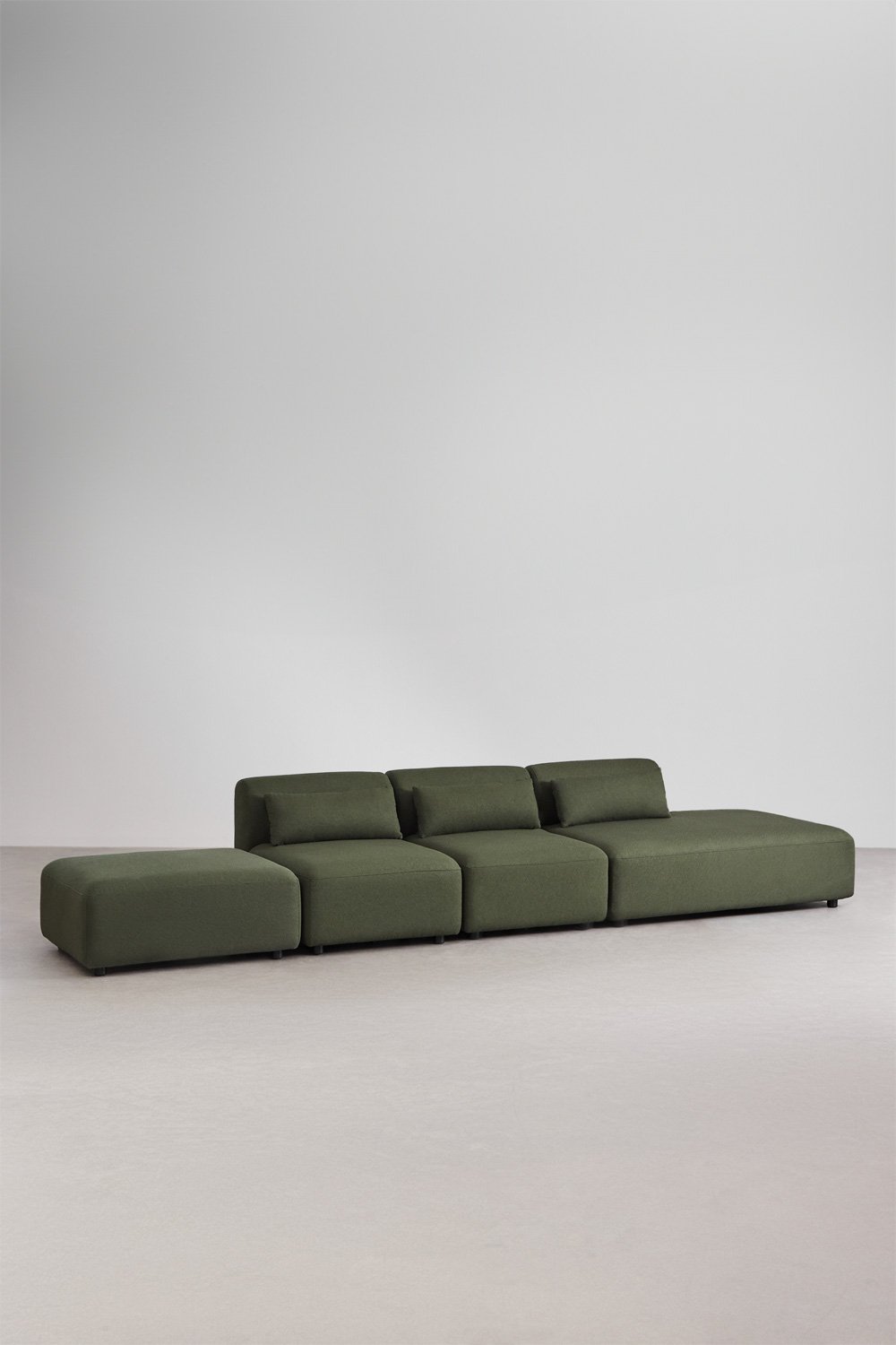 3-piece modular sofa with right-hand divan and Fogler pouf, gallery image 1