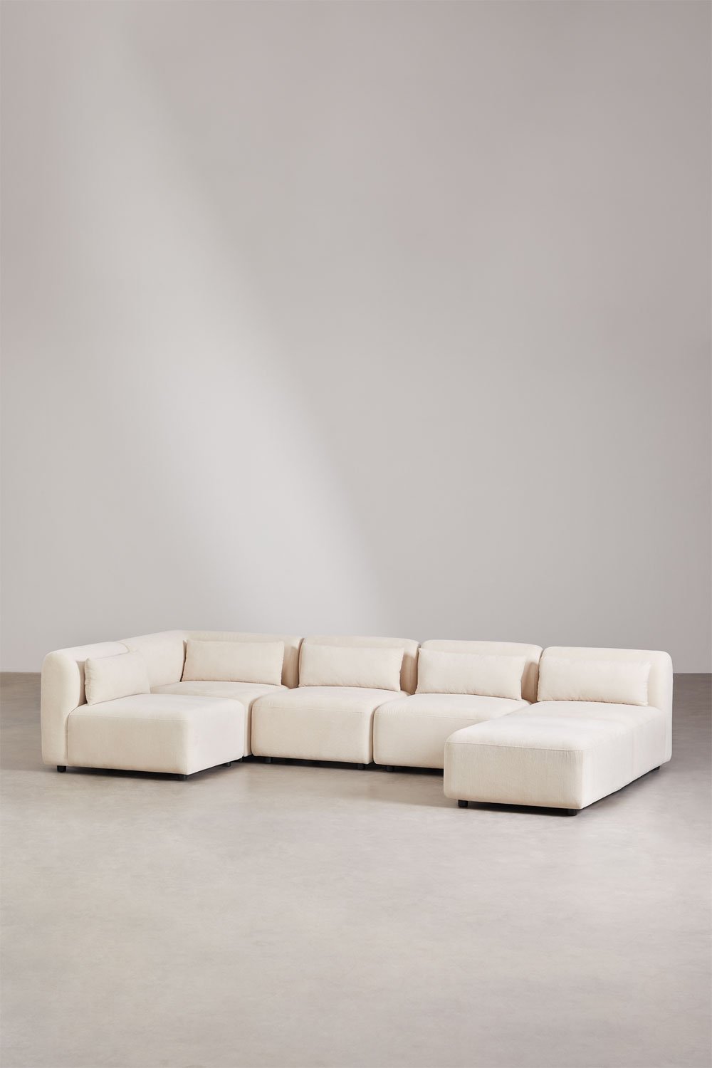 Fogler 5-piece modular corner sofa with pouf, gallery image 1