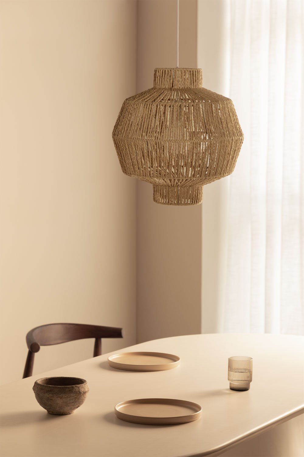 Braided Paper Ceiling Lamp Amaris , gallery image 1