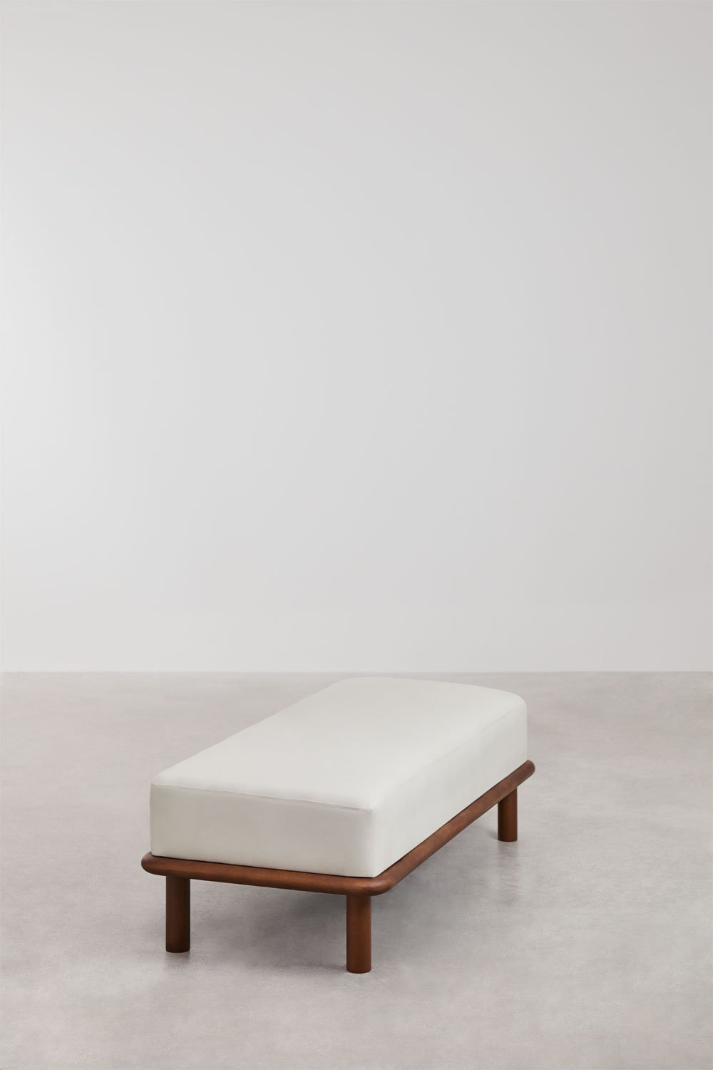 Bench in rubber wood and Veral fabric, gallery image 2