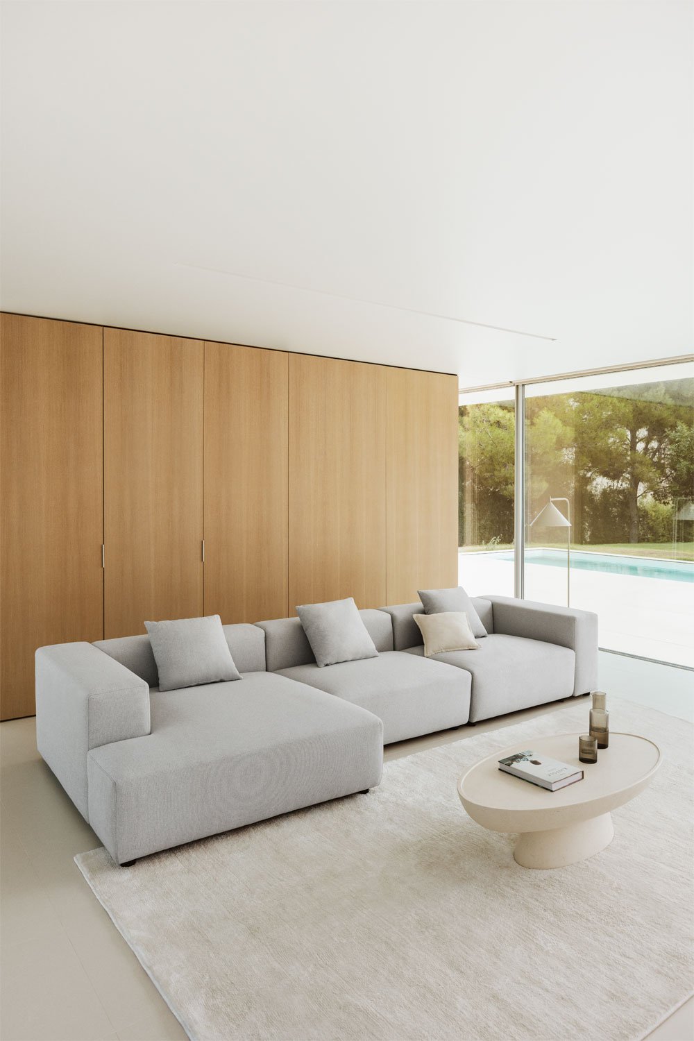 3-piece left chaise longue modular sofa ↔︎375 cm with high armrest Bruna, gallery image 12