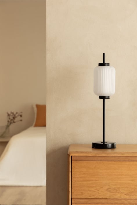 Necsar iron and glass LED table lamp