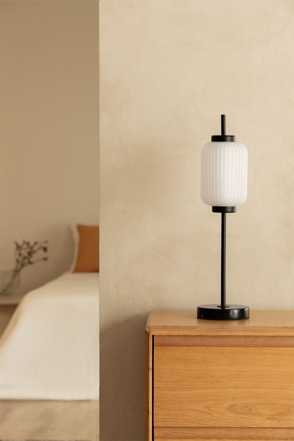 Necsar iron and glass LED table lamp, gallery image 1