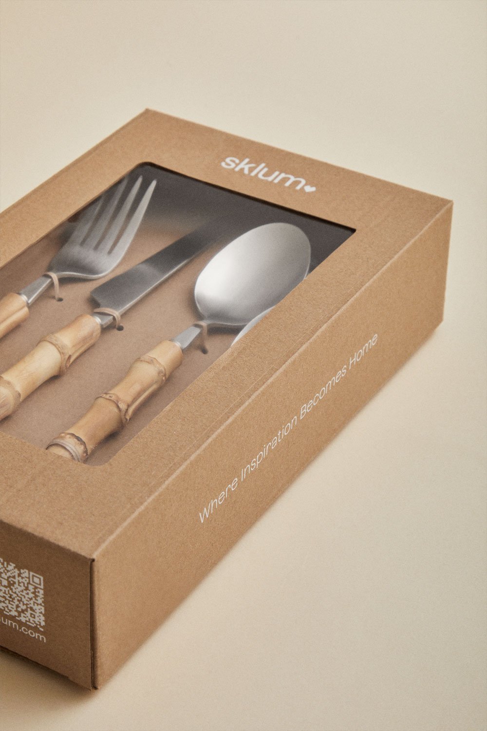 16-piece stainless steel cutlery set with bamboo handle Visola, gallery image 6