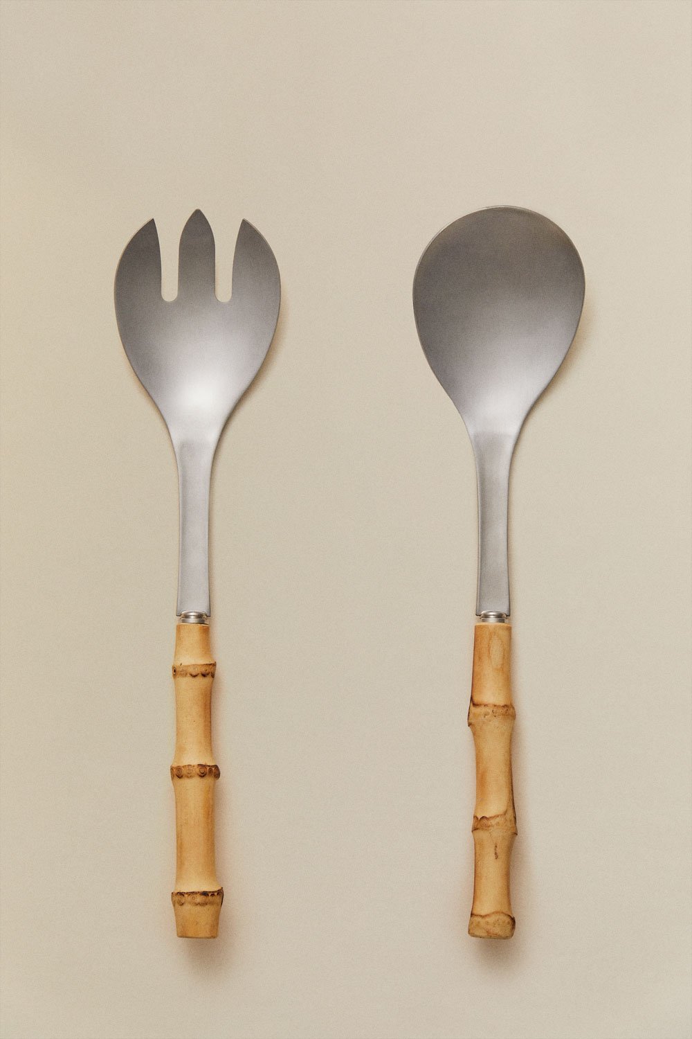 Classic Touch Set Of 2 Salad Servers With Square Gold Loop Handles