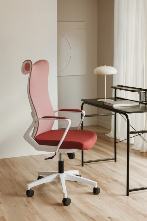 Office chair with wheels and armrests Ribaute - Terracota
