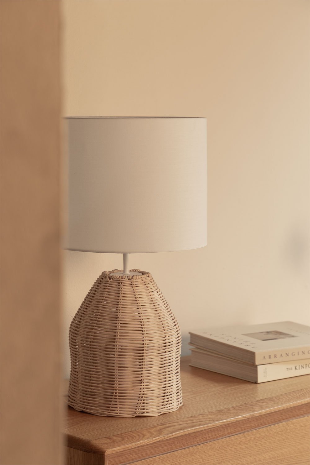 Zakai rattan table lamp, gallery image 1