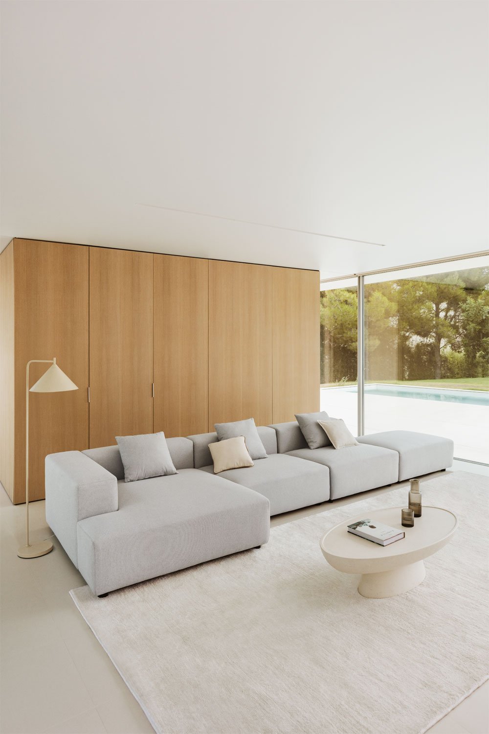 3-piece left corner modular chaise longue sofa with ottoman ↔︎450 cm Bruna, gallery image 12