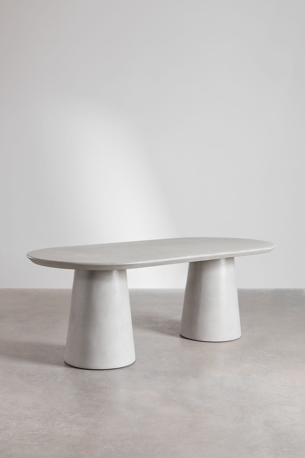 Oval garden table in cement (220x95 cm) Noemi, gallery image 2