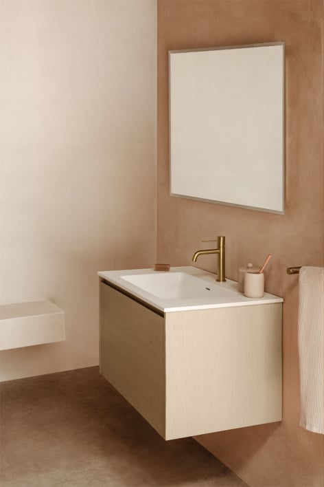 Bathroom furniture set in wood with integrated sink Jacob