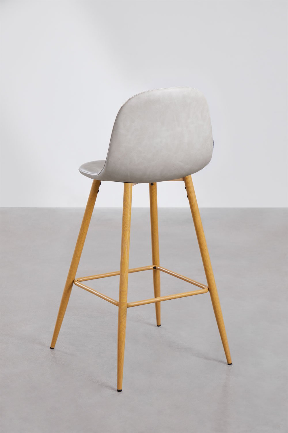 Pack of 4 Glamm faux leather high stools, gallery image 3