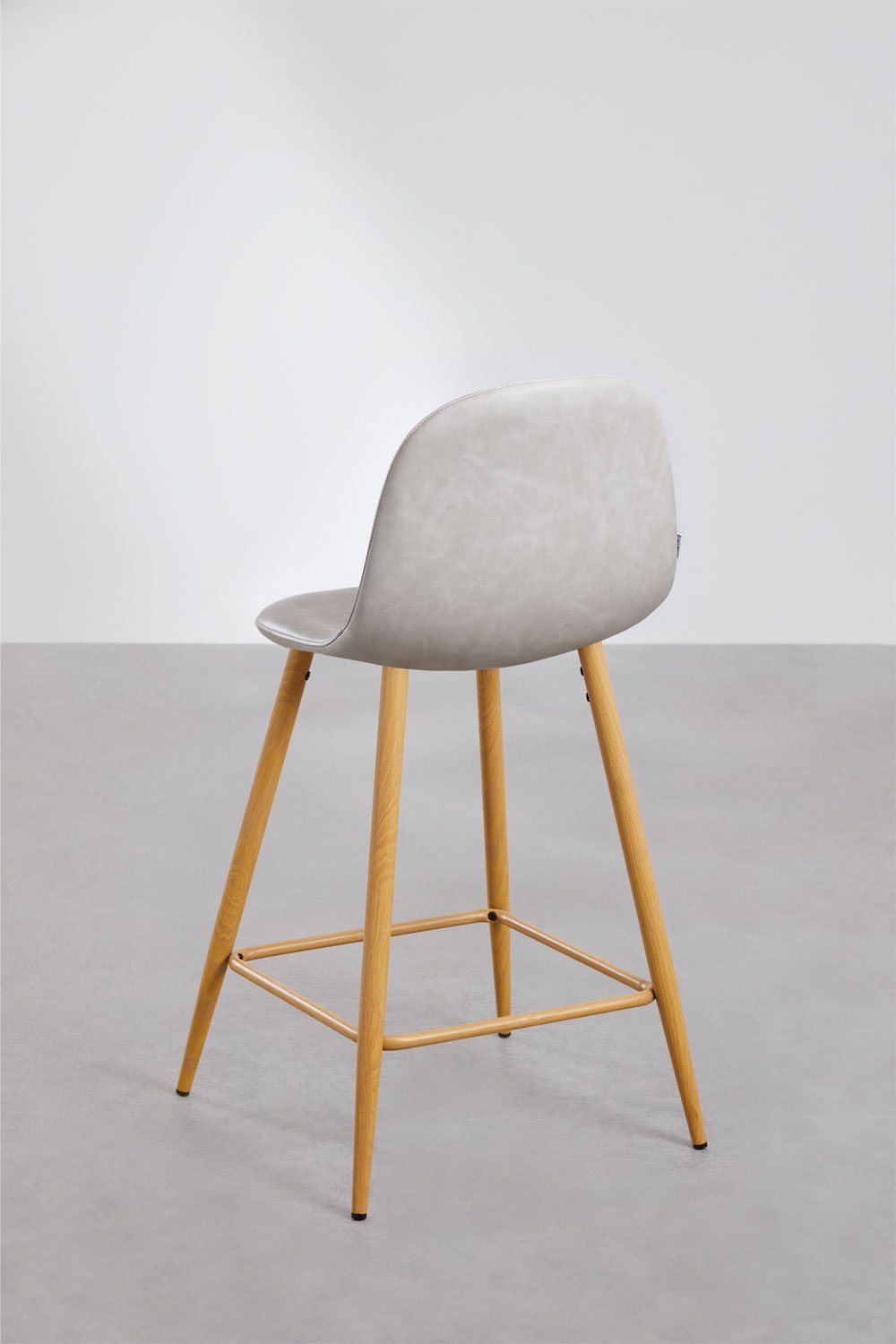 Pack of 4 Glamm faux leather high stools, gallery image 3