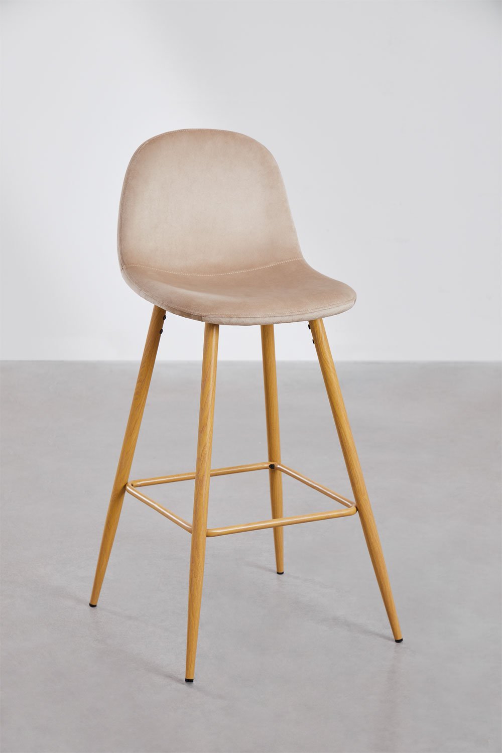 Pack of 2 high stools in Glamm velvet, gallery image 1