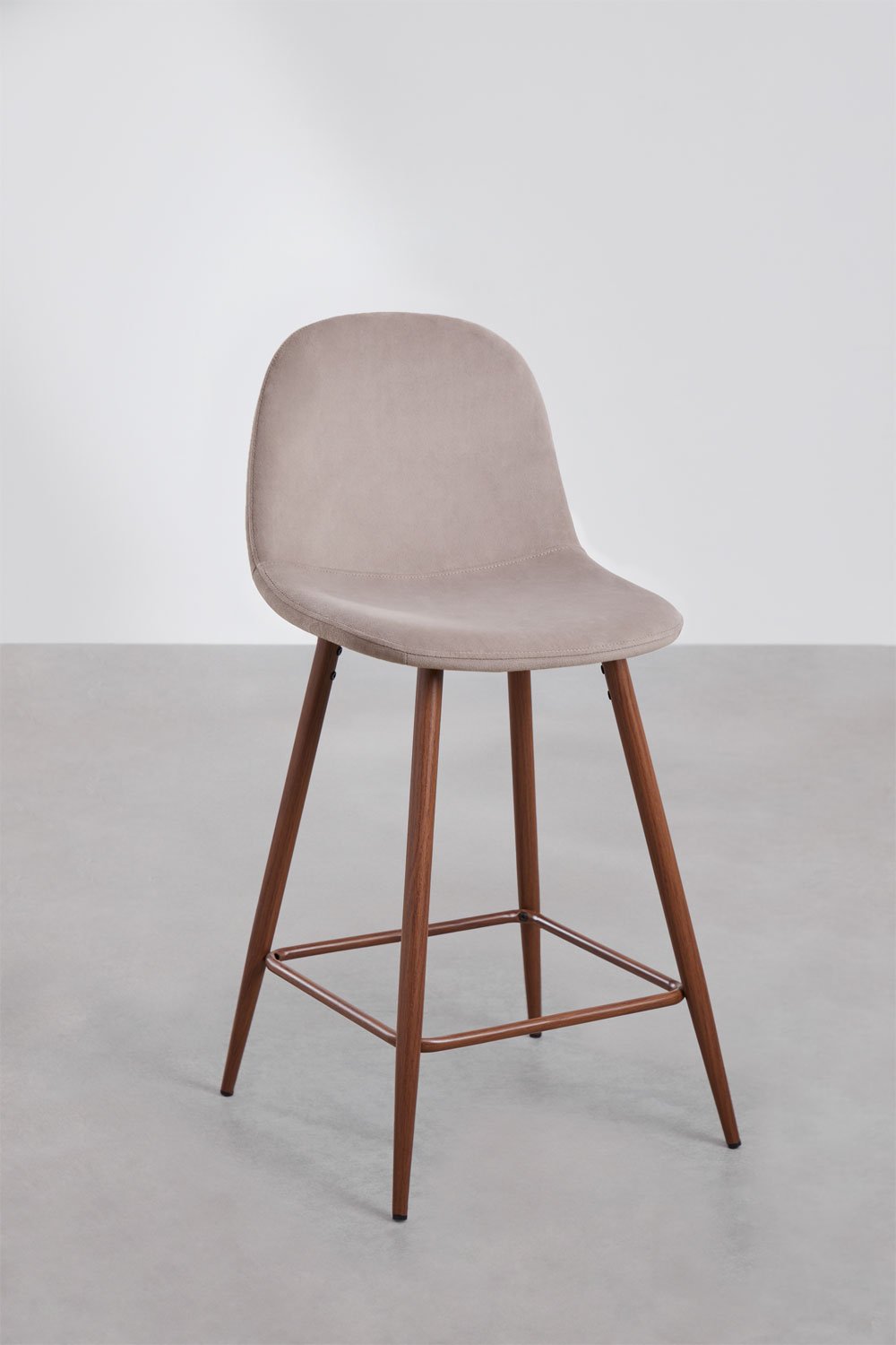 Pack of 2 high stools in Glamm velvet, gallery image 1