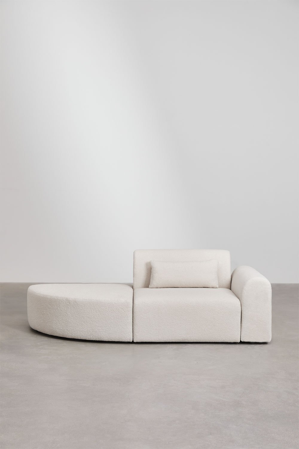 1-piece right corner modular sofa with triangular ottoman in Borjan boucle, gallery image 4