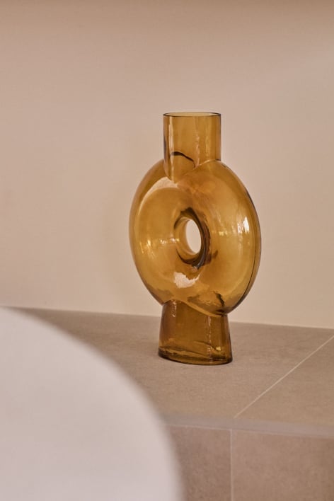 Newark glass vase - Yellow Ochre