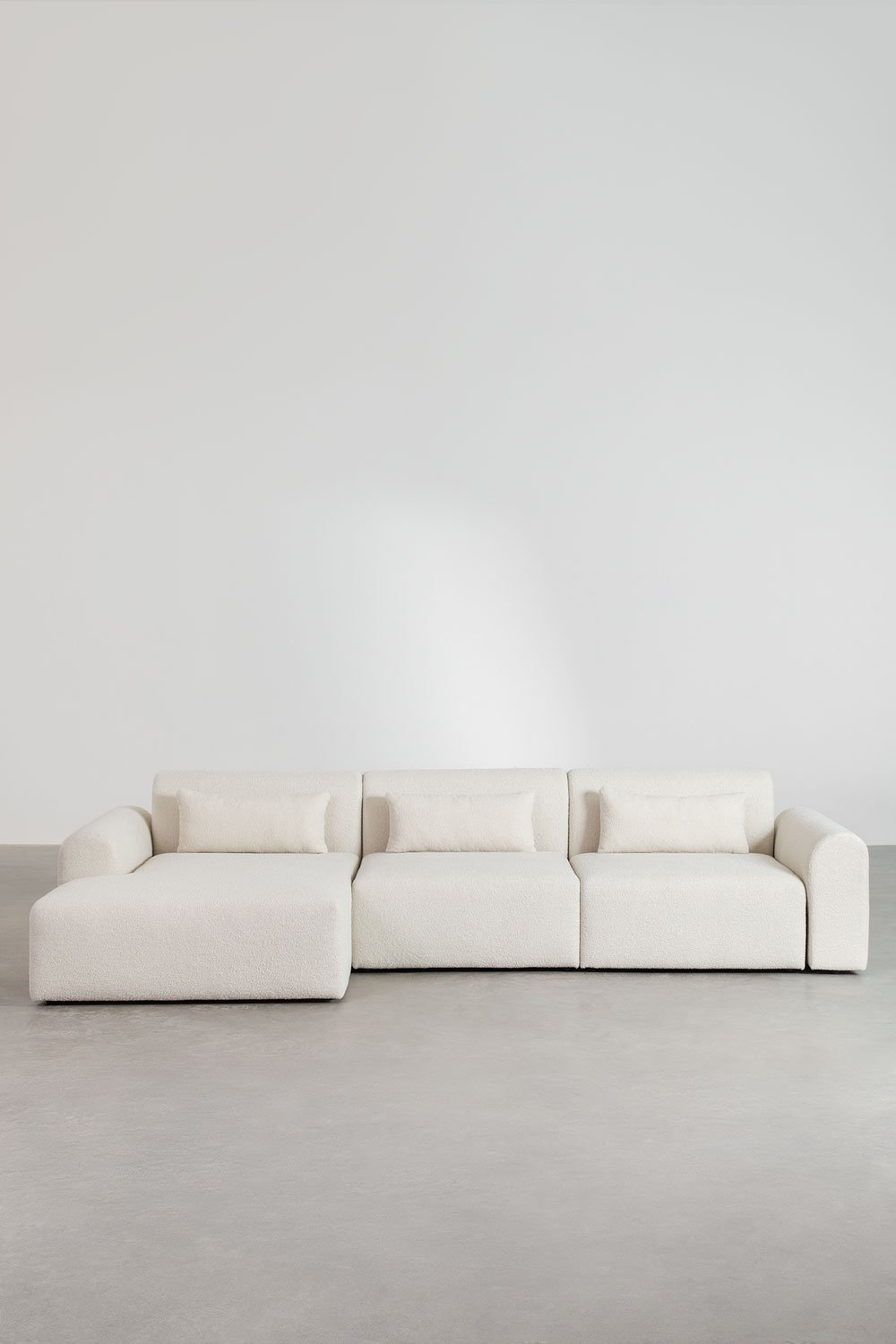 3-piece left-hand chaise longue modular sofa in Borjan sheepskin, gallery image 4