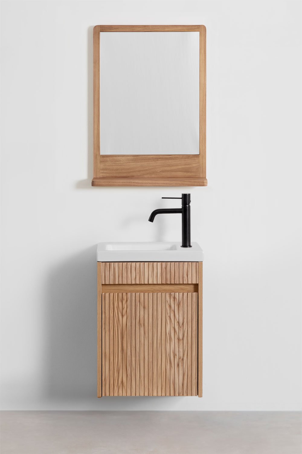 Ash Wood Bathroom Furniture Set with Integrated Sink Narek, gallery image 2