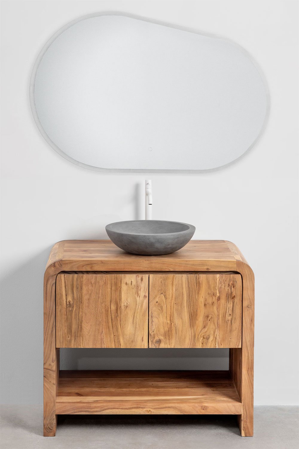 Vacry acacia wood bathroom furniture set, gallery image 2