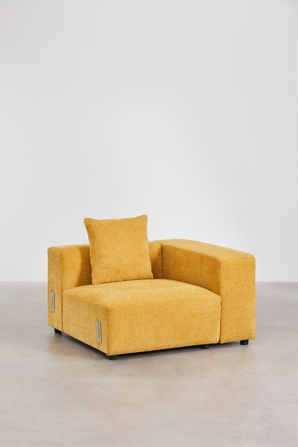 Right corner module (115x113 cm) with high armrest and cushion for Bruna modular sofa, gallery image 1