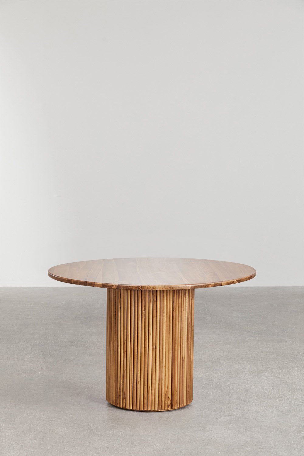 Round Teak Wood Dining Table (Ø120 cm) Randall Mate, gallery image 1