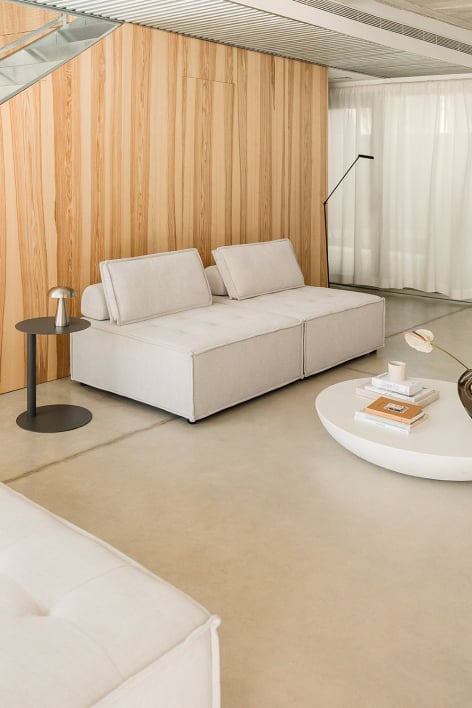 2-piece modular sofa in Vermont fabric - Fabric Cream Beige