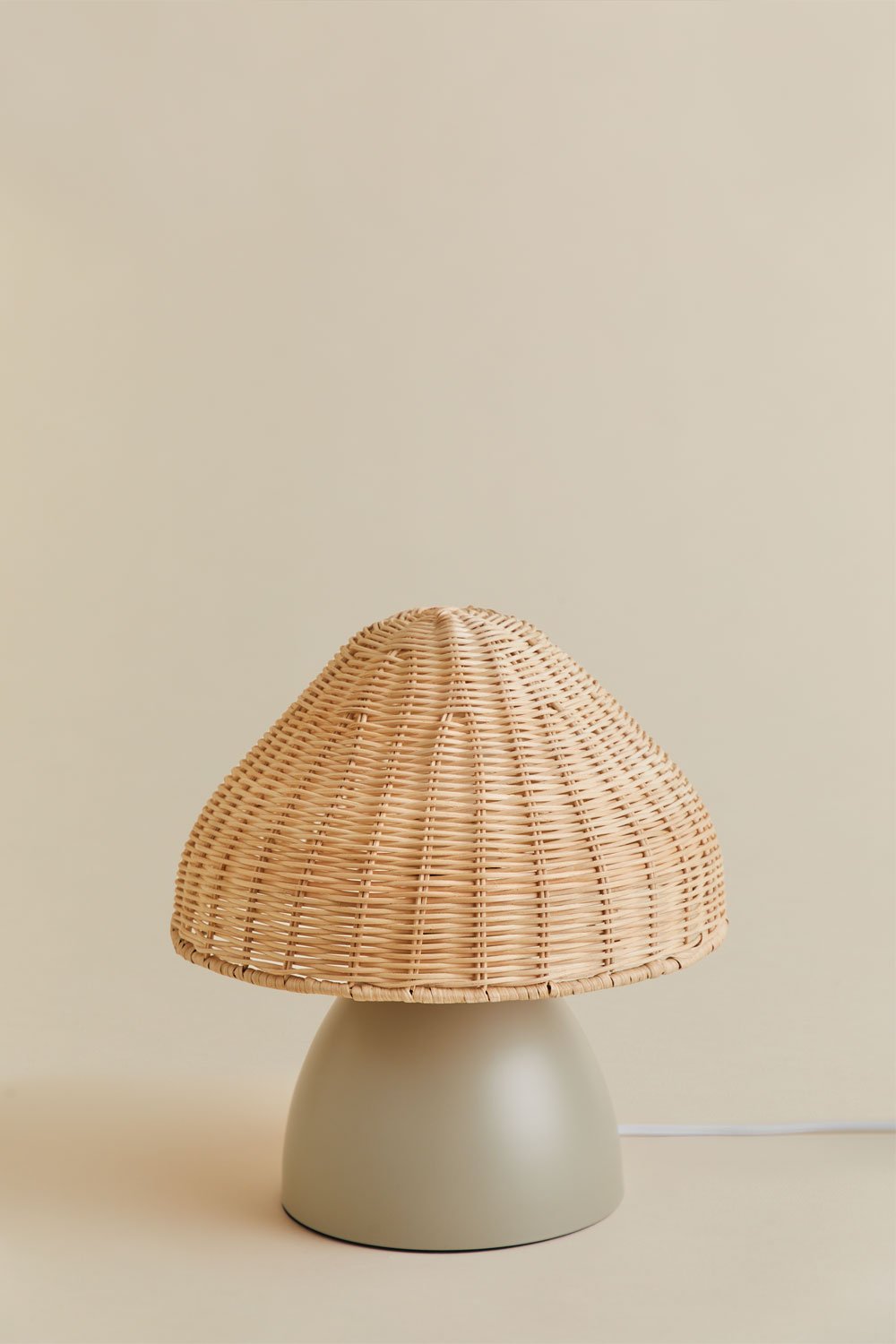 Esmeret rattan and metal table lamp, gallery image 2