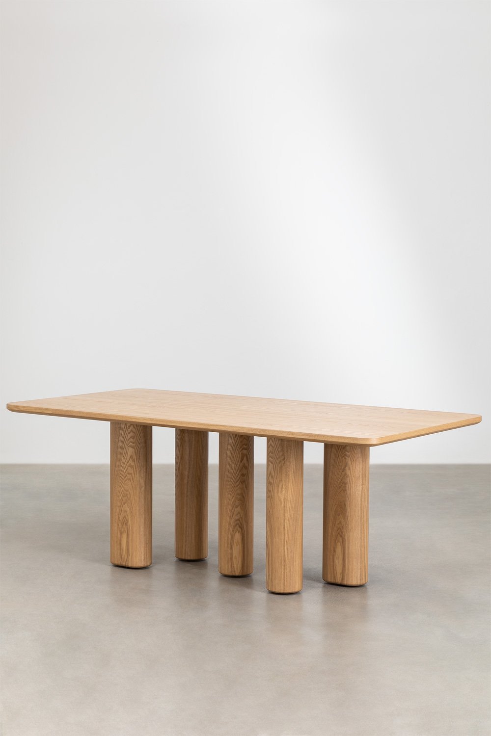 Rectangular dining table in MDF and ash veneer (200x100 cm) Noelys, gallery image 1