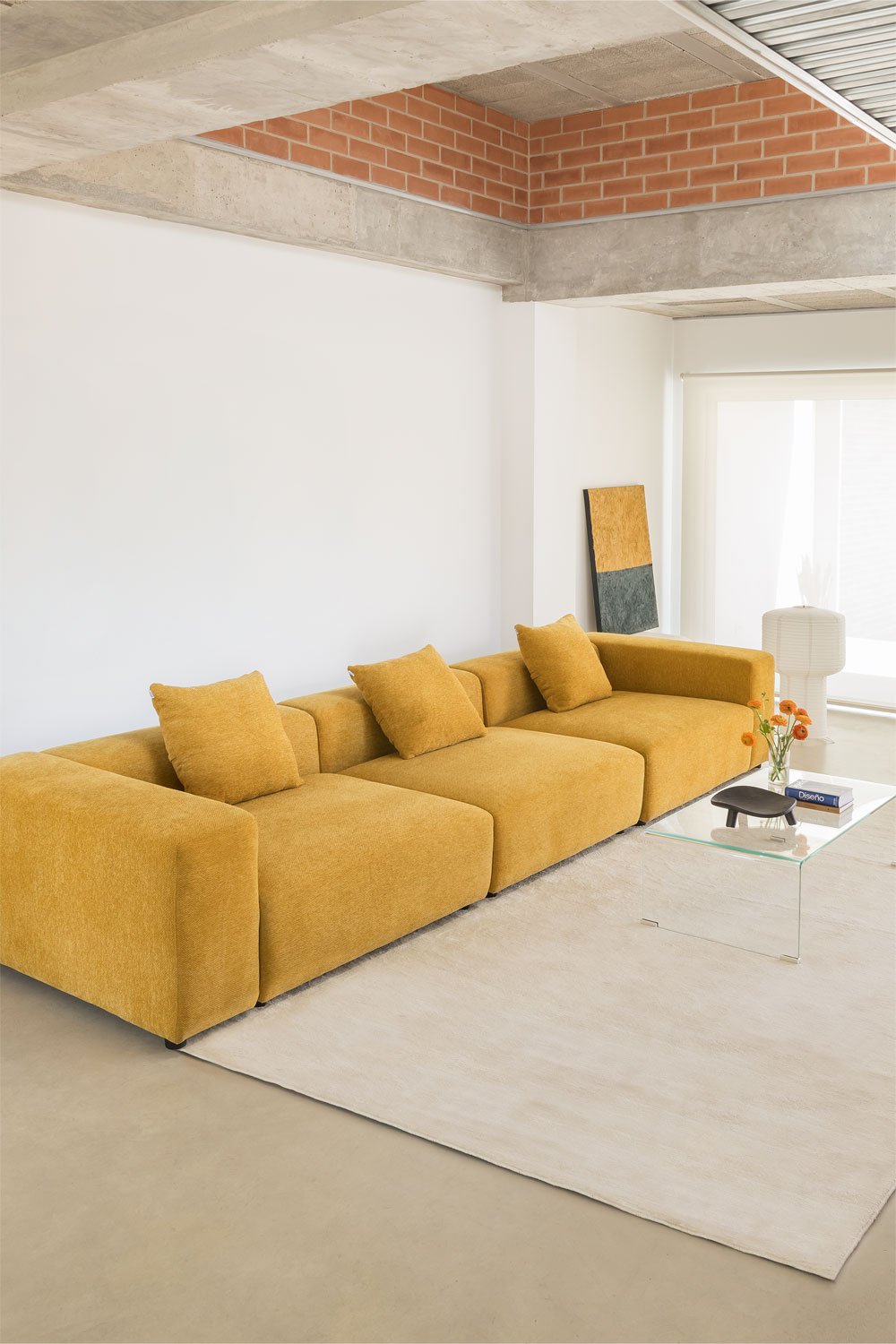 3-piece modular sofa (↔︎375 cm) with high armrest Bruna, gallery image 1