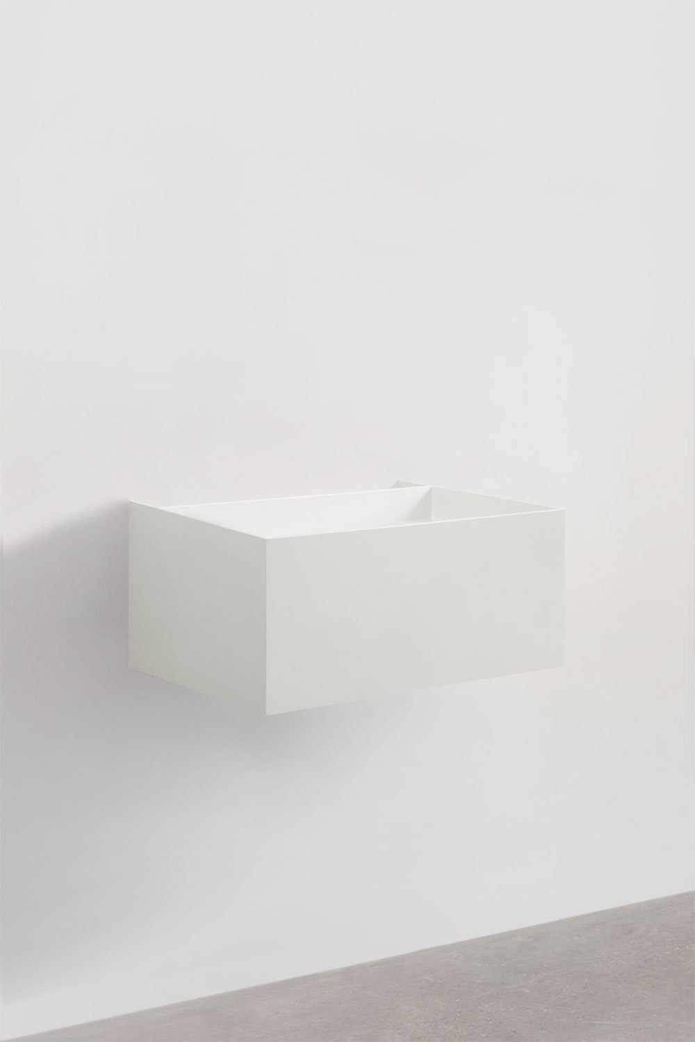 Bathroom furniture set in resin with integrated washbasin and LED light Nerine, gallery image 2