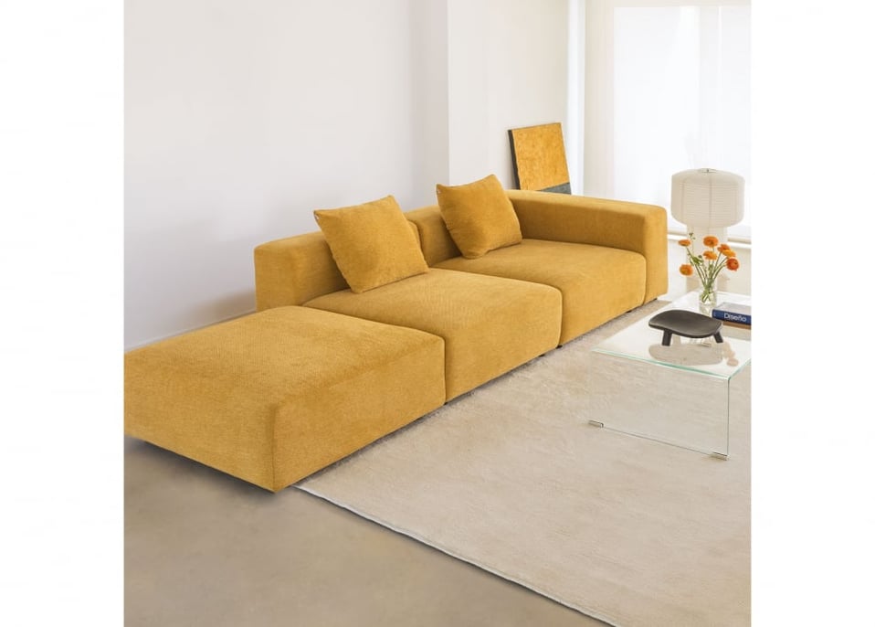 2-piece right corner modular sofa with high armrest and ottoman (↔︎285 cm) Bruna