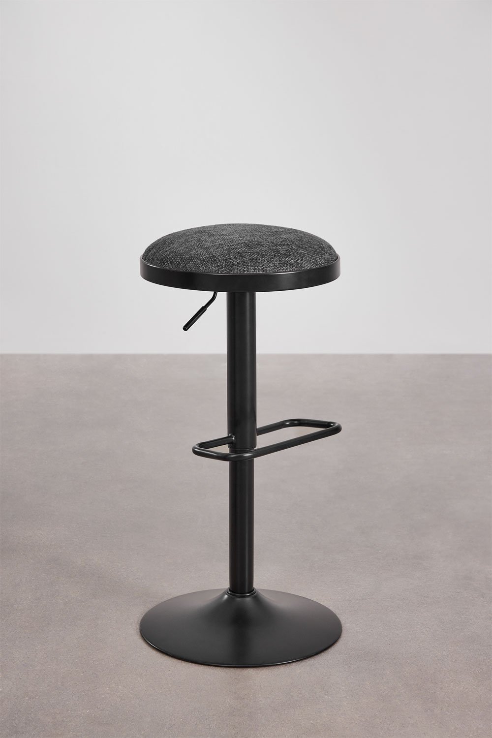 Pack of 4 adjustable high stools in metal and Igarasi fabric, gallery image 2