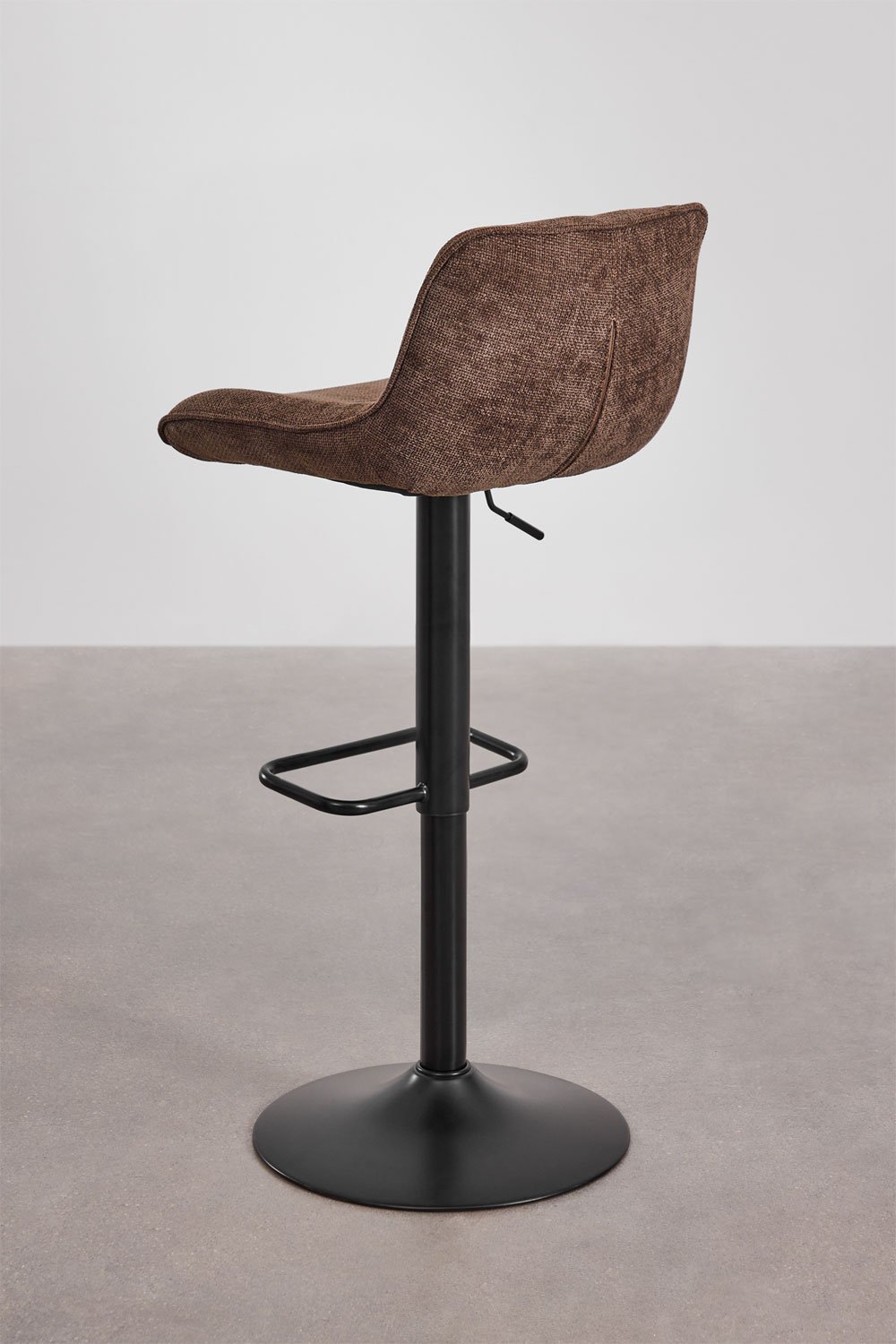 Pack of 4 adjustable high stools with metal backrest and Igarasi fabric, gallery image 4